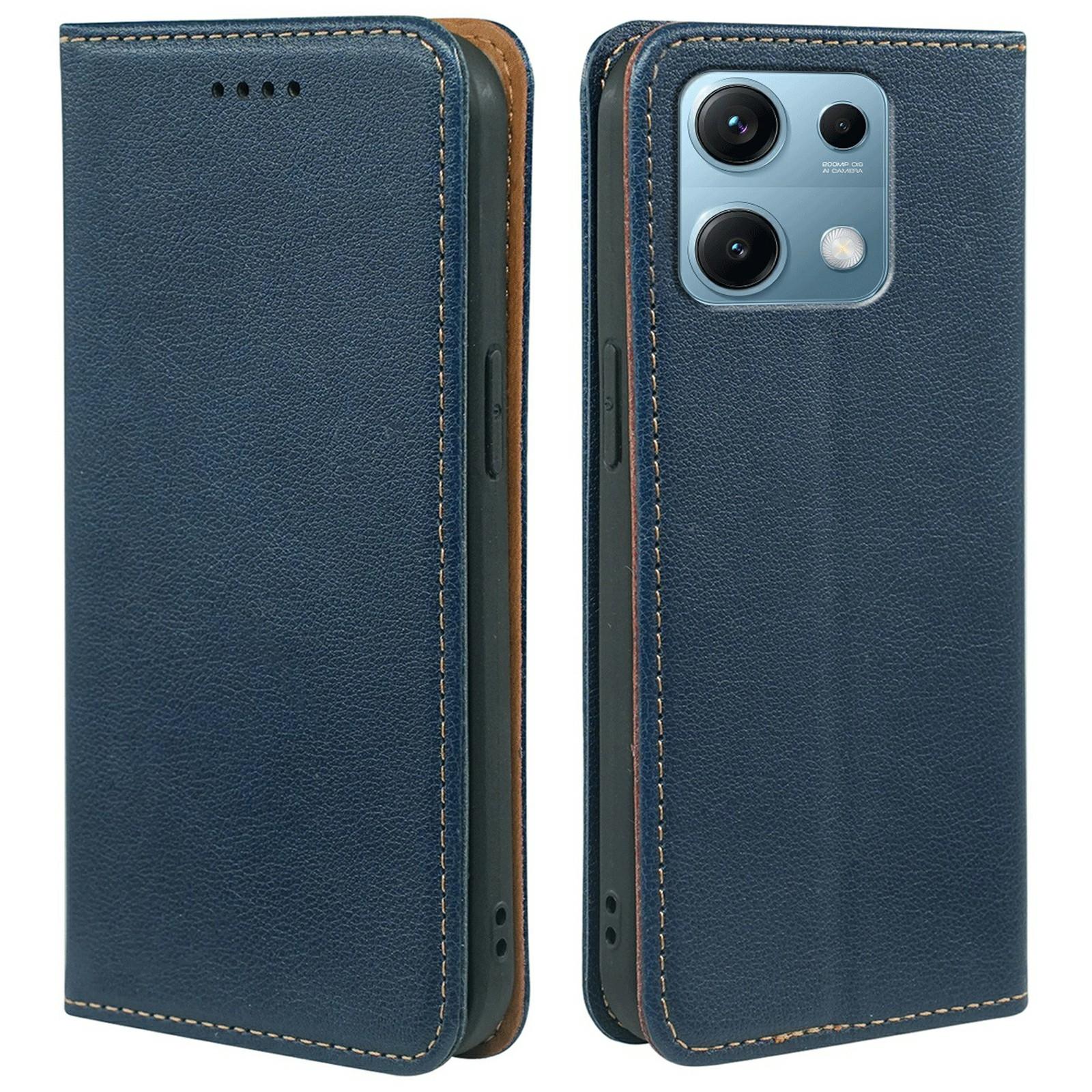

For Xiaomi Redmi Note 14S 4G/Note 13 Pro 4G/Poco M6 Pro 4G Case Wallet RFID Blocking Leather Phone Cover Strong Magnetic Closure Blue