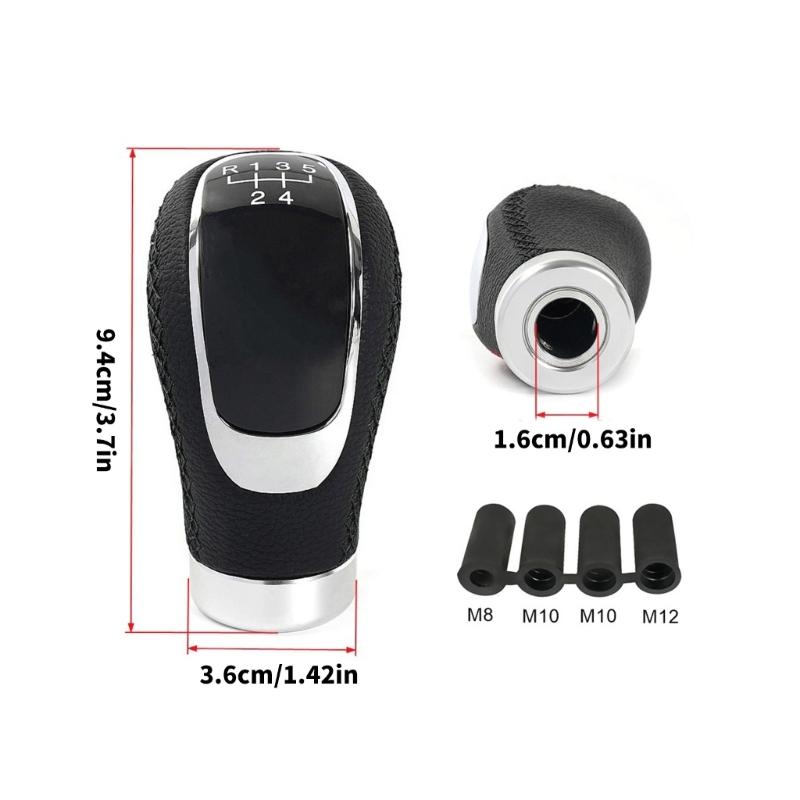 Manual Gear Shifter Knob PU Leather 5/6 Speed Shifter Lever Suitable for Car SUVs Trucks Comfortable Grip Easy To Clean