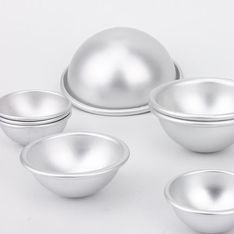 Practical Daifuku Dessert Bomb Mold Pan Tin Baking Cake Pastry Mould Snowball Mochi Mold 3D Aluminum Ball