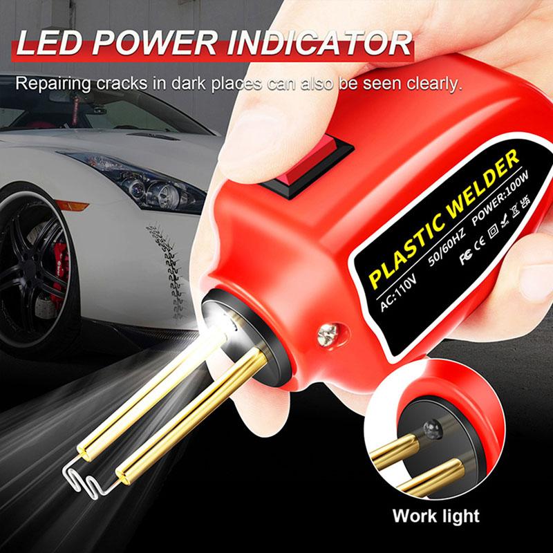 2in1 Plastic Welder+Soldering Iron Kit 100W Portable Auto bumper Plastic Crack repair Tool weld Set With1000Pcs Welding Nail