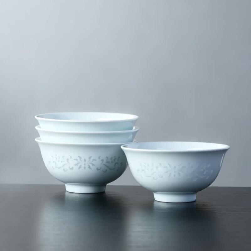 Haoya Jingdezhen Underglaze Celadon Ceramic Rice Bowl Set