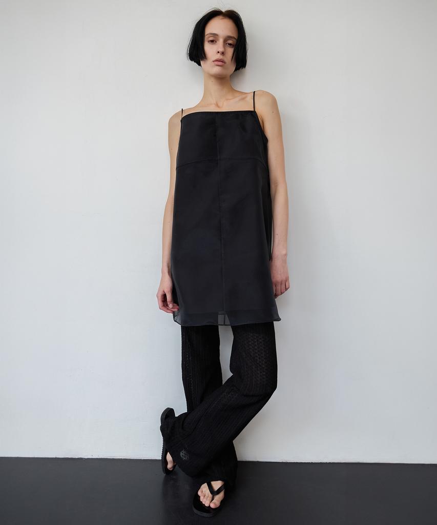 Leuba Layered Sheer Slip Dress - Black