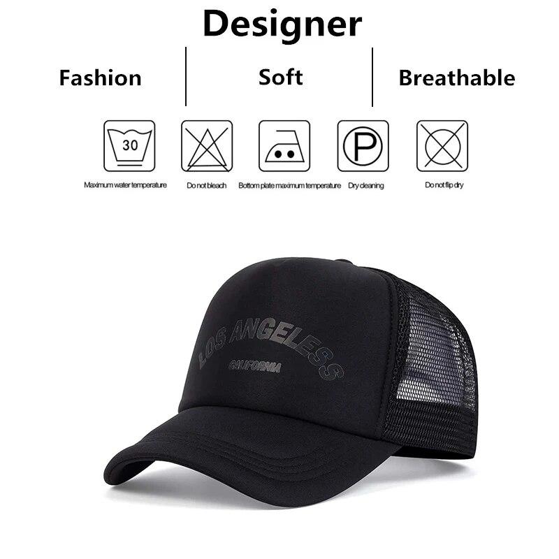 Pánské Dámské Baseballová Čepice Los Angeles Módní Letní Prodyšné Síťované Čepice Snapback Klobouky Unisex Trucker Čepice Hip Hop Čepice Gorras