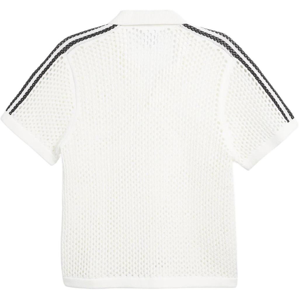 Adidas X Edison Chen Crochet Polo Shirt White Unisex Streetwear JE9594