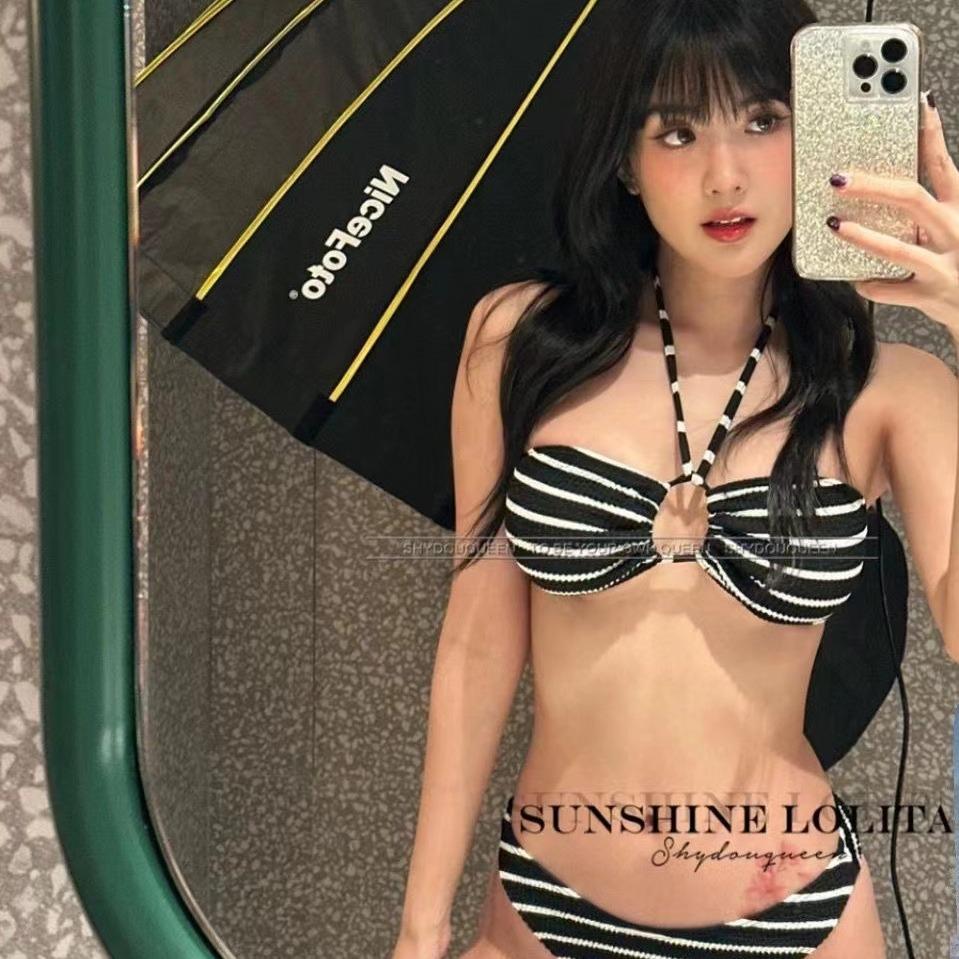 

Минималистичное полосатое бикини: Сексуальные купальники для горячих источников для женщин Large