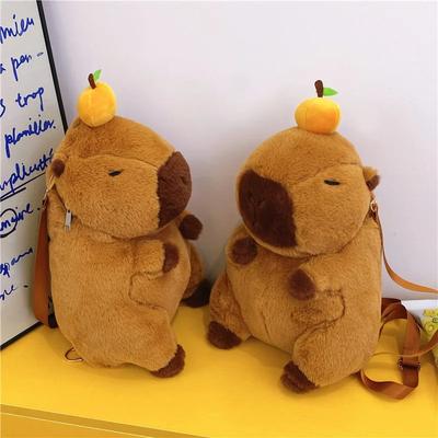 Capybara Plush Backpack Kawaii Fashion Plushie Doll Fur Bag Children's Bag Shoulder Bag Mini Knapsack Bags Gifts For Girlfriend