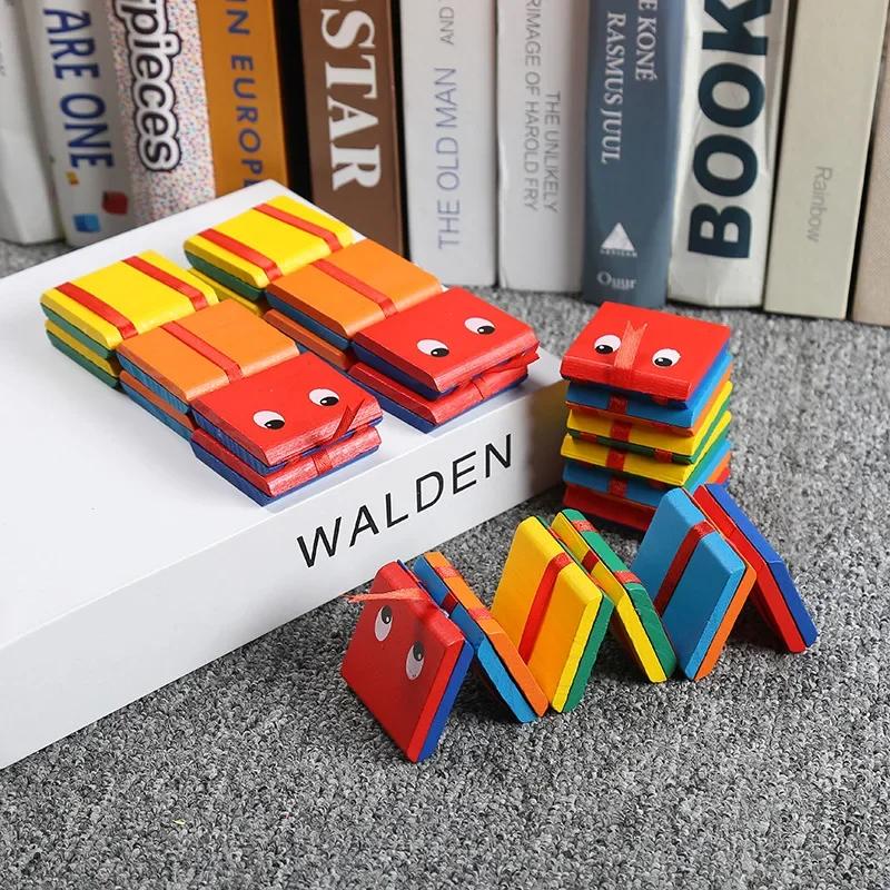 Wooden Visual Illusion Flip Ladder Toys - Children'S Novelty Funny Colorful Flap Parent-Child Interaction Wooden Play Toy