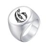Vnox Personalized Retro Initials Signet Ring for Men, 20mm Wide Band Rings Stainless Steel Letters Custom Jewelry Gifts for Him