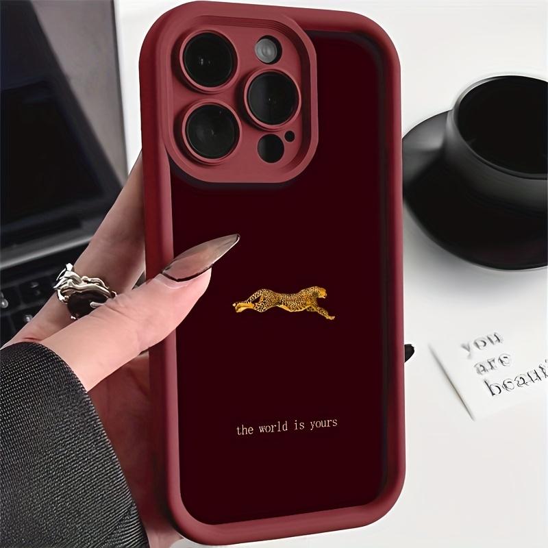 Deep red background pattern phone case suitable for iPhone 17 16 15 14 13 12 11 Pro/Max/Plus anti drop and shockproof back cover