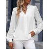 New Autumn Fashion Item: Women's Long-sleeved Solid-color Chiffon Shirt with Patchwork