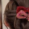 Girl Hairpin Double Bowknot Decor Soft Felt Autumn Winter Hair Clip Large Size Back Head Hair Pin Hair Accessories