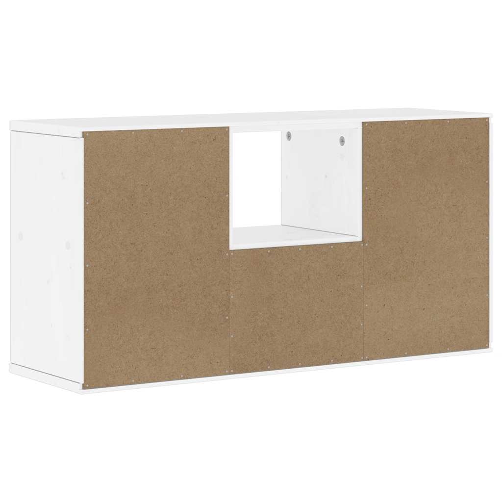 Szafka Rtv Z Szufladą „Odda” Biała 79X24X40Cm Drewno Lite Sosna