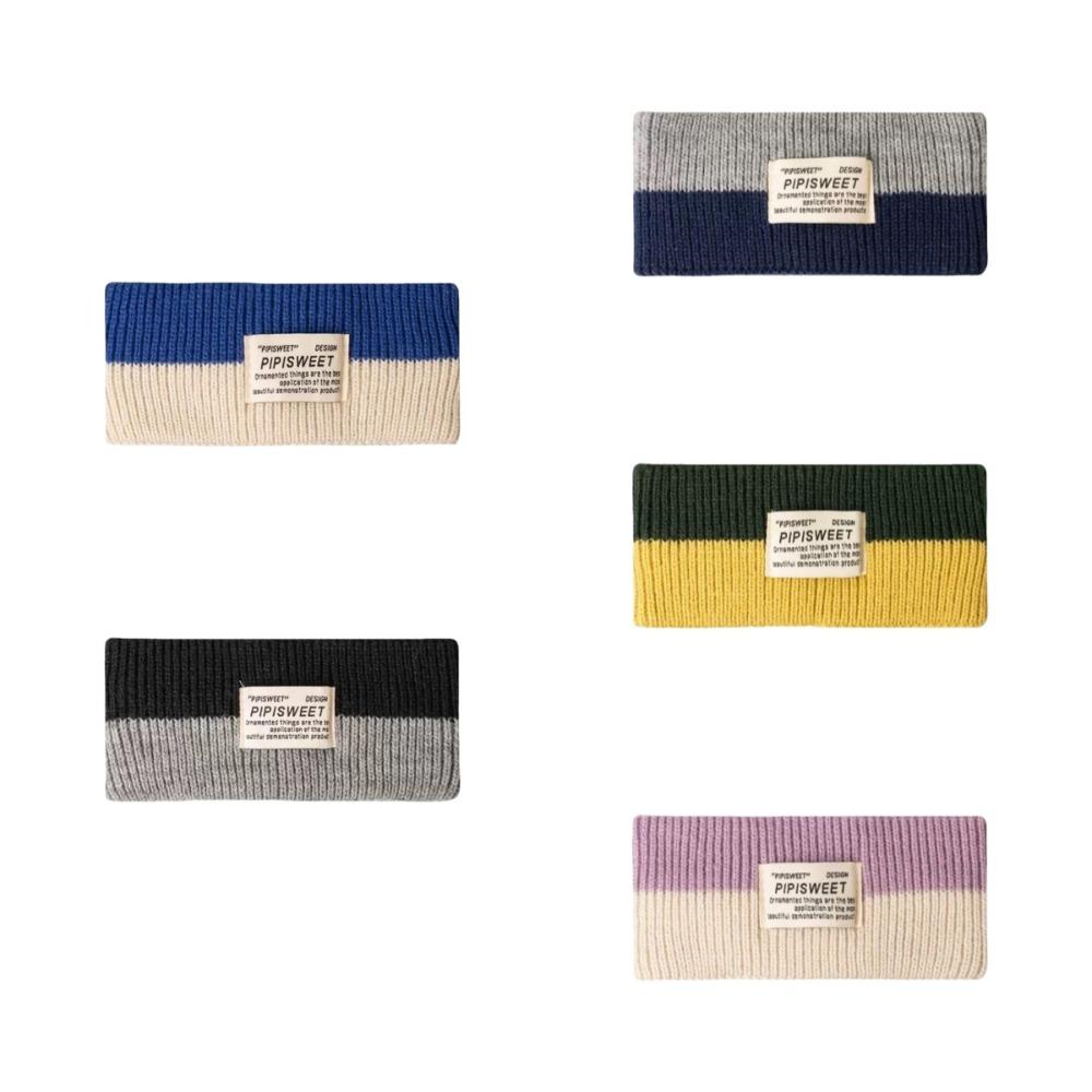 Woolen Yarn Knitted Headband Soft Contrast Color Headwrap Workout Headband  Hair Styling Accessory