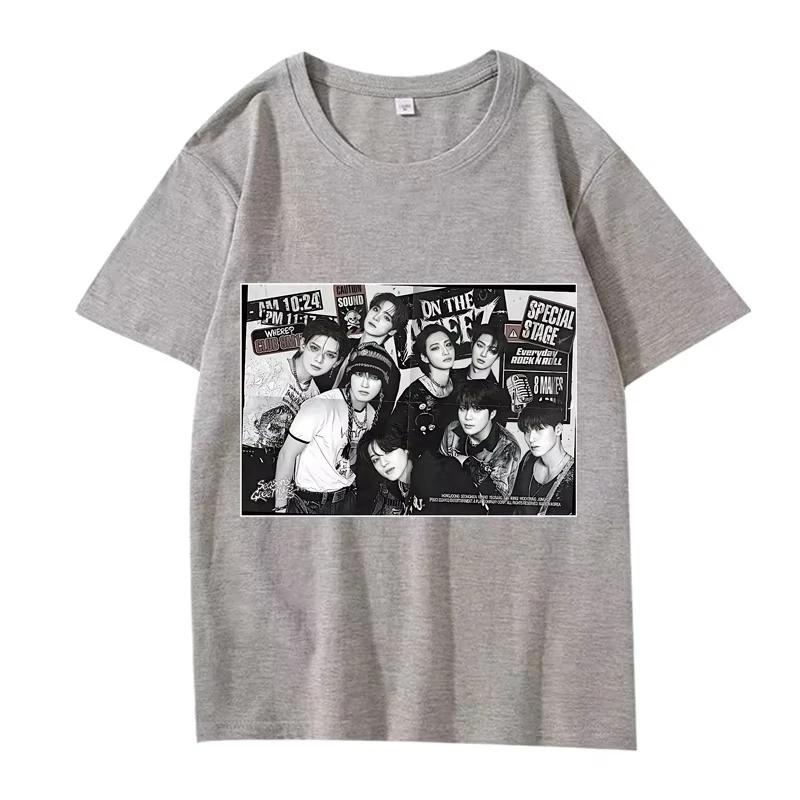 2026 Sommer Mode Trendiges T-Shirt Herren Damen Vintage Oberteil Ateez Klassisches Damen-T-Shirt Kpop Super Lässige Bedruckte Kurzarmbluse Y2K