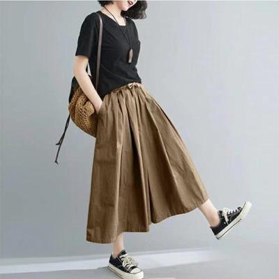 Loose Casual Slimming Ocean Sag Straight Tube High Waist Casual Seven-point Trouser Skirt