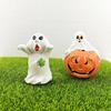 European & American Halloween Ghost & Pumpkin Couple Resin Decorations – Cute Festival Gifts for Living Room