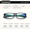 2 Pairs of Men's Elegant Anti Blue Light Reading Glasses Rectangular Full Frame Anti Glare Lenses