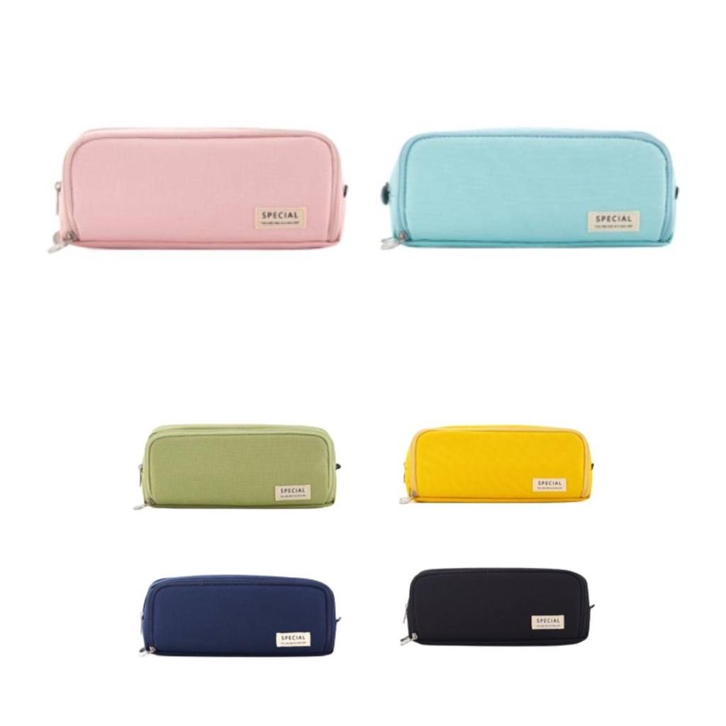 Style Korean Trendy Large Capacity Pencil Case Minimalist Durable Bag Canvas