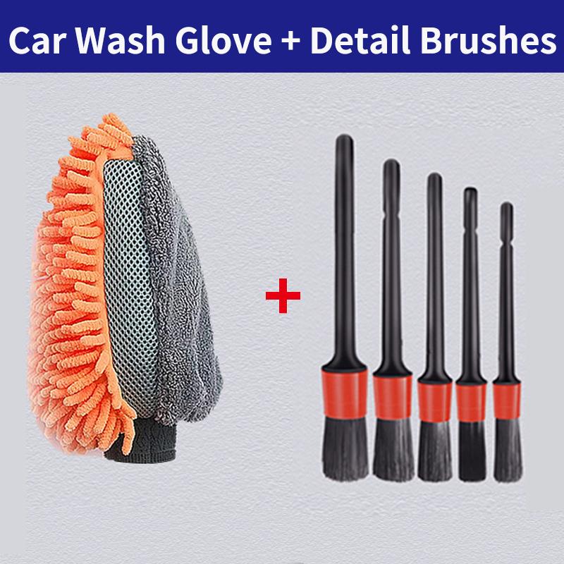 Waterproof Car Wash Microfiber Chenille Gloves Thick Car Cleaning Mitt Wax Detailing Brush Auto Care Double-faced Glove