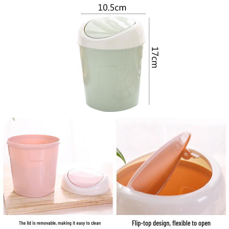 Small Flip-Top Trash Can for Living Room or Desk