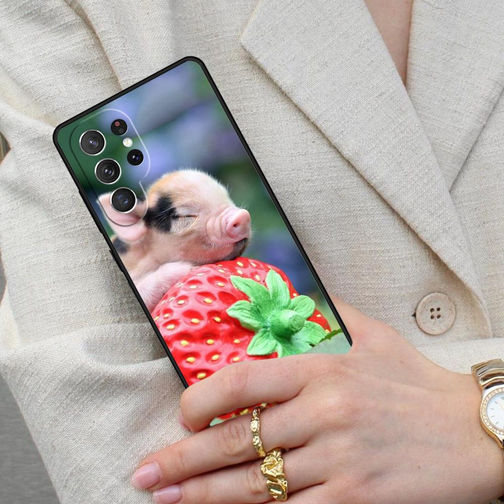 Baby Pig Cell Phone Case for Samsung Galaxy S26 Ultra S25 S24 S23 S22 S21 S20 Note10 Cover