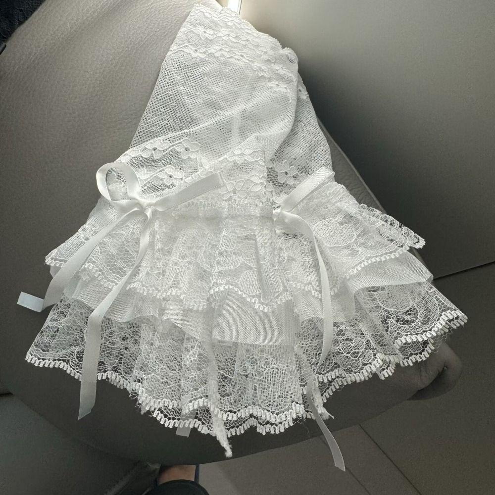Bowknot Lace Fingerless Gloves Ruffle Trim Long Hand Sleeves Bridal Wrist Gloves Cosplay Event