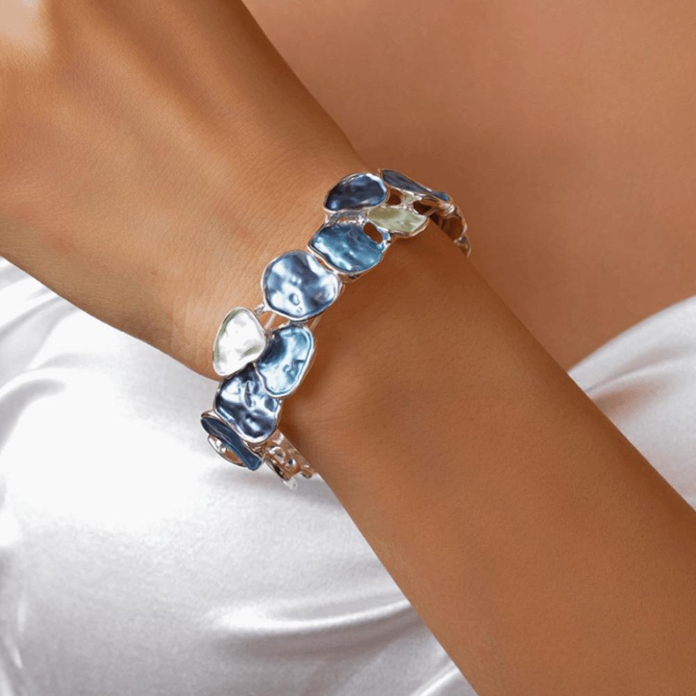 

Водонепроницаемый эмалевый браслет-манжета, нерегулярный геометрический, женский браслет на руку, для путешествий серый