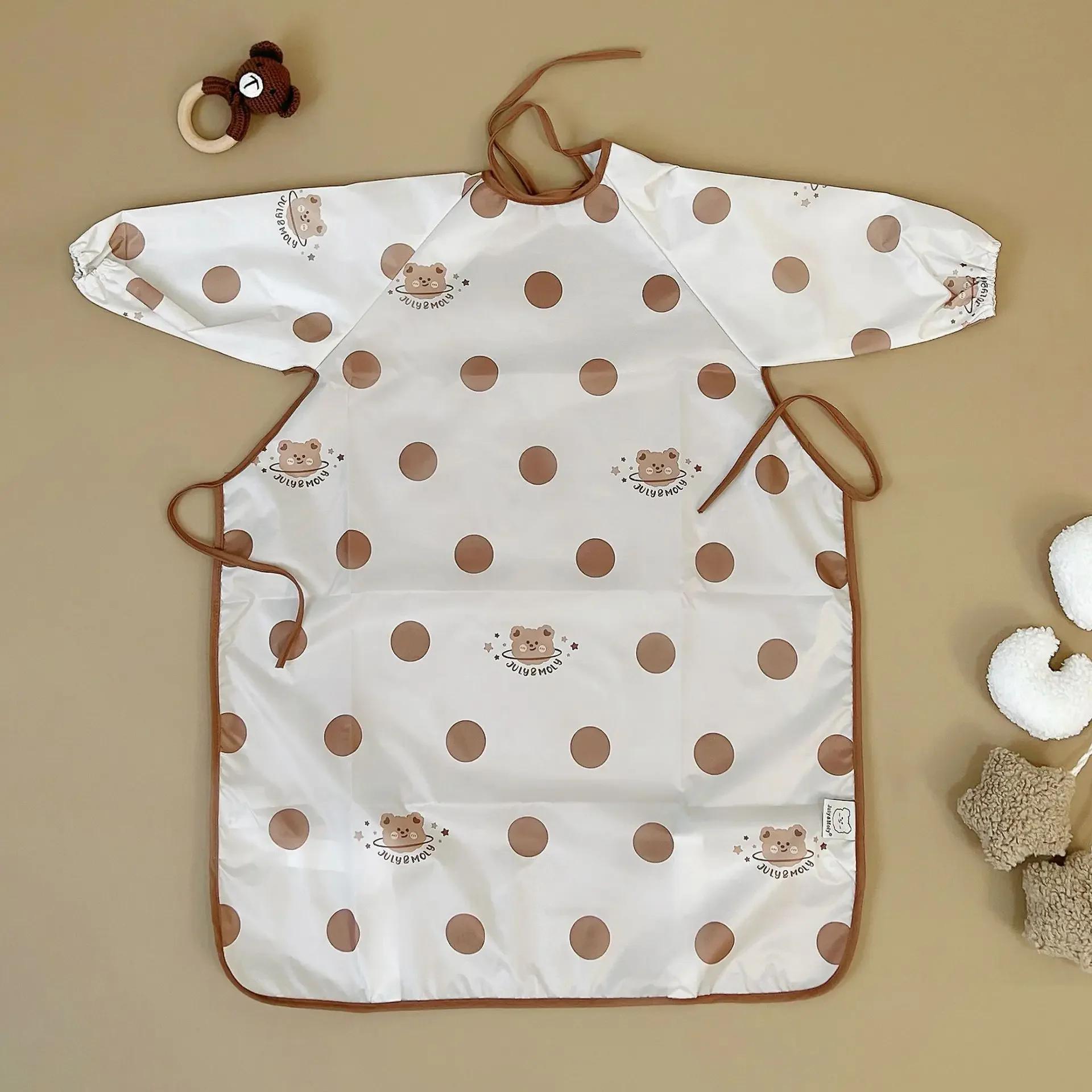 

Integrated Reverse Wear Baby Bib Long Sleeve Waterproof Children Dine Apron Smock Washable Anti-dirty Coverage Bib Cute Pattern 6-36 months