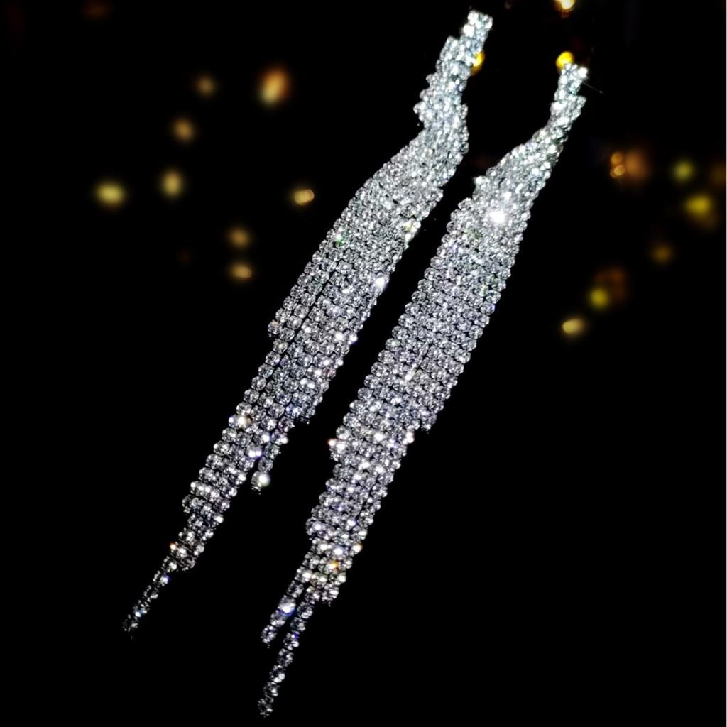 Fashion Versatile Super Flash Long Fringed Earrings