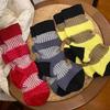 Japanese Niche Tide Brand Designer Striped Lantern Pig Large Intestine Socks Internet Celebrity Xiaohongshu Medium Tube Pure Cotton Socks
