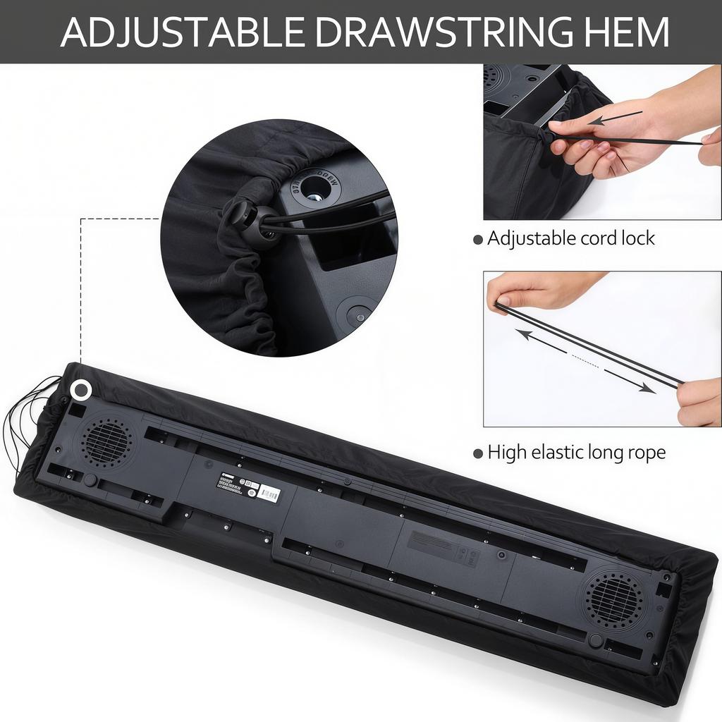 88/61 Key Digital Piano Cover, Dustproof Keyboard Protective Cover for Electronic Organ