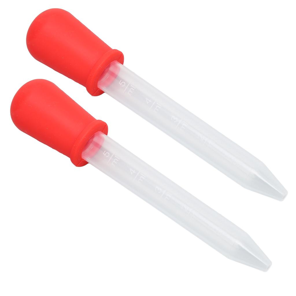 2pcs Multifunctional Transfer Pipette Silicone Calibrated Liquid Dropper for Laboratory DIY ArtRed