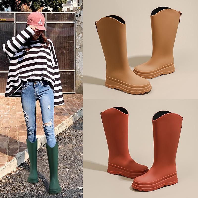 Retro Japanese Thick-soled Women's Waterproof and Non-slip Rain Boots