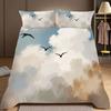 3-Piece Bedding Pillowcase Quilt Cover Set Cloud Sky Pattern 2D Digital Printing Suitable For Dormitory Decoration