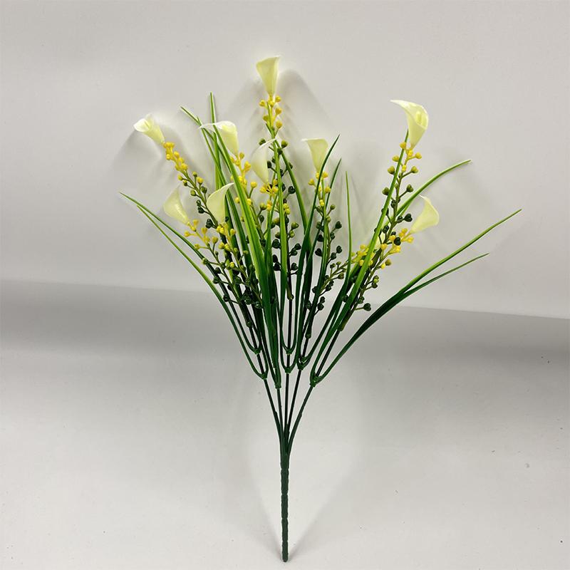 35cm Artificial Plastic Calla Lily Bouquet Fake Flowers for Indoor Home Room Decor Garden Wedding Decorations Fake Flowers