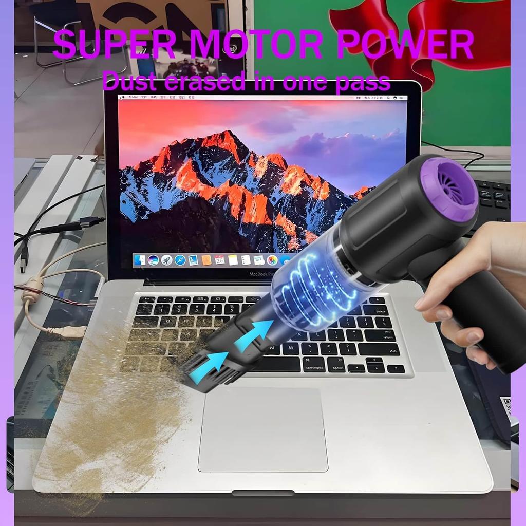 14500PA Computer Vacuum Cleaner Keyboard Cleaner Compressed Air Duster - Cordless Handheld Mini Vacuum For PC/Laptop Cleaning - Portable Air Duster