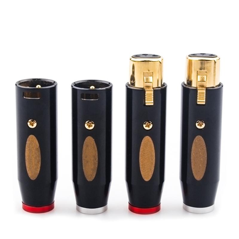 4 шт. 3-контактный Hi-Fi аудиоадаптер, качественные медные позолоченные разъемы (папа и мама) для профессионального звукового оборудования 1