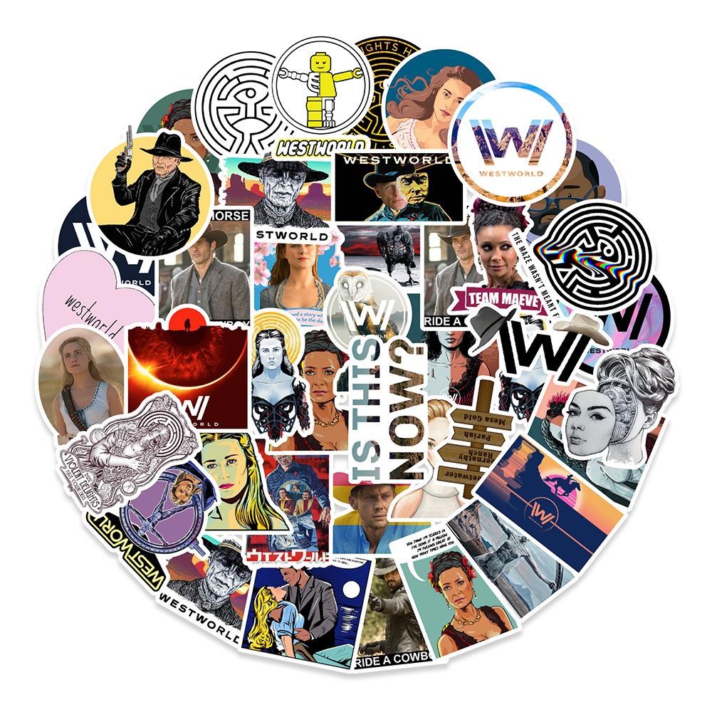 

50 Американских телесериалов Западный мир Граффити Наклейки Автомобиль Мобильный Школьная сумка Ручной аккаунт Креативные наклейки TQ50-0116