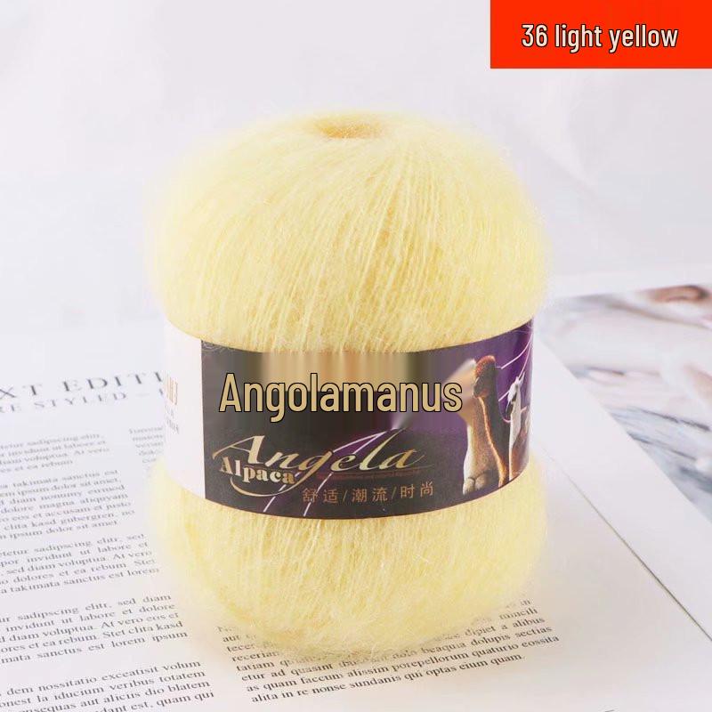 Hand-Knitted Medium Fine Angora Mohair Yarn - 42g Ball