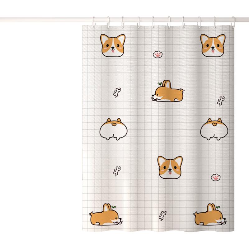 Fangk No-Punch Waterproof Shower Curtains & Telescopic Rods