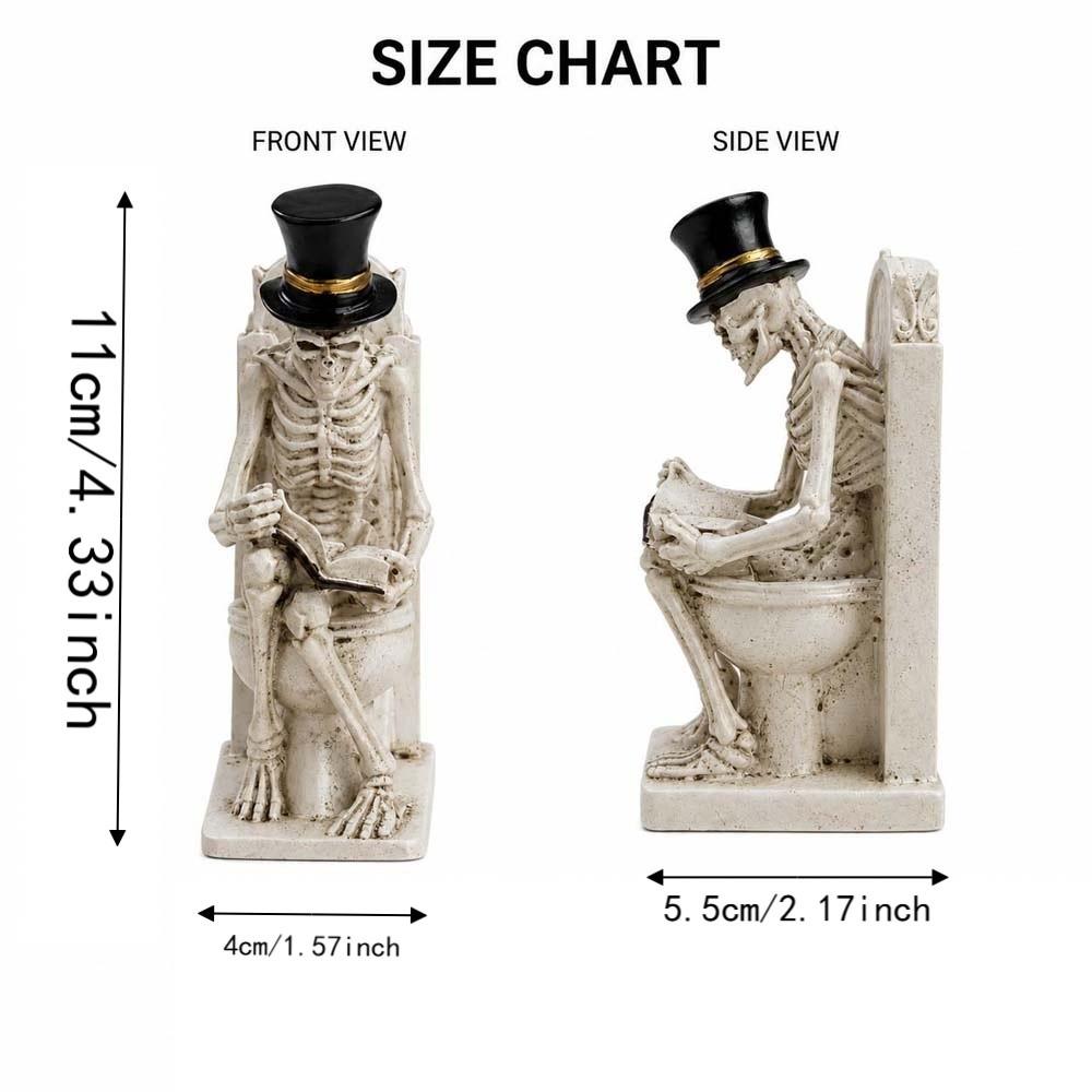 Durable Resin Funny Skull Figurine Vintage Style Halloween Desktop Sculpture  Collectors