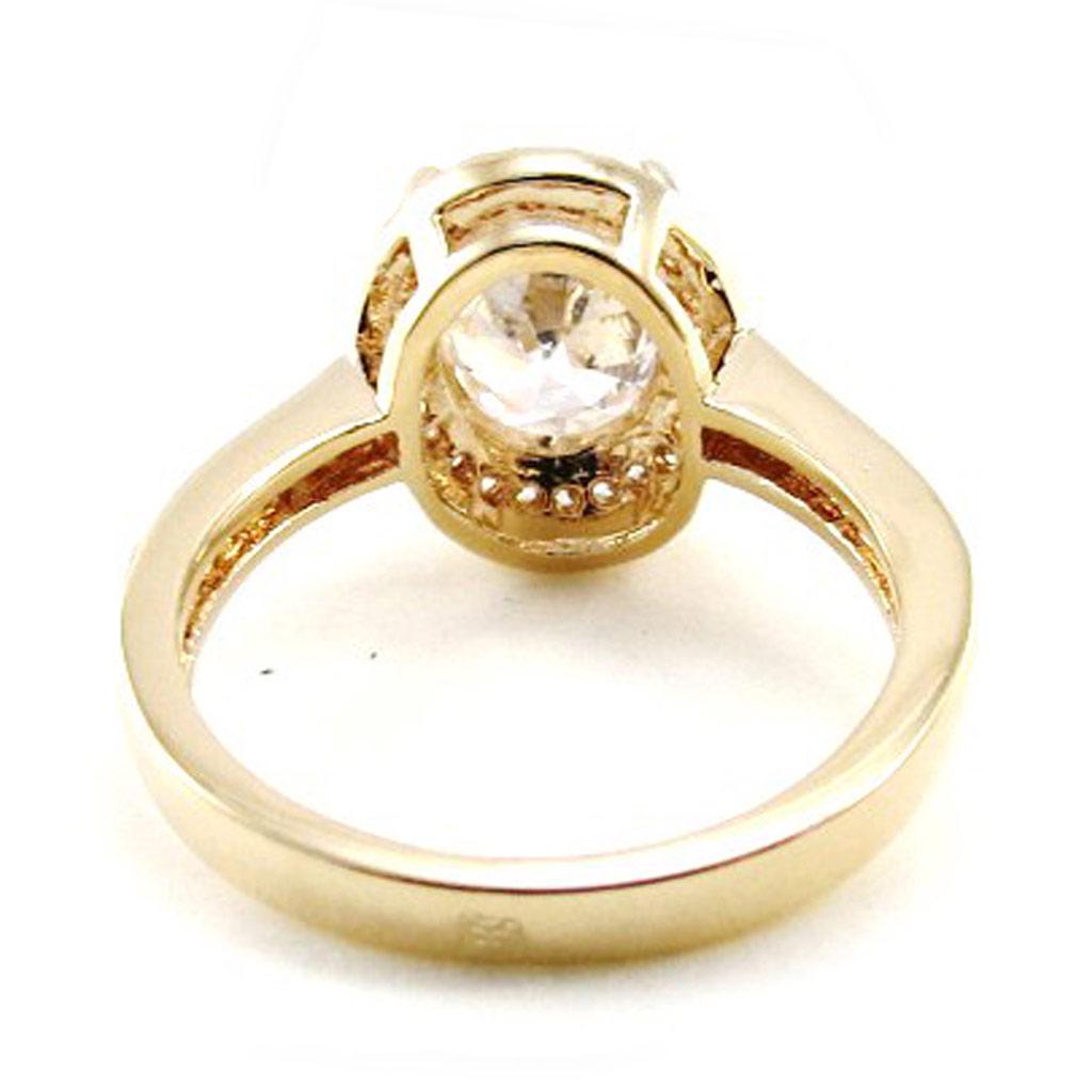 Gullbelagt Ring 'Victorina' hvitt gull - 10x12 mm