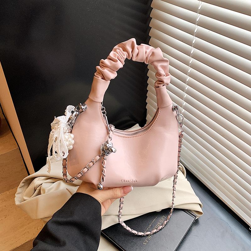 Folded Portable Small Bag Women's Summer New Dumpling Bag Versatile Chain Commuter Shoulder Messenger Bag