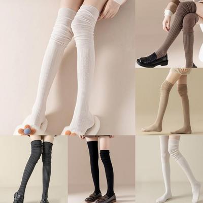 New Women's Stockings Spring Trends Casual Preppy Style Knee High Socks Female High Quality Solid Color Long Socks Comfy