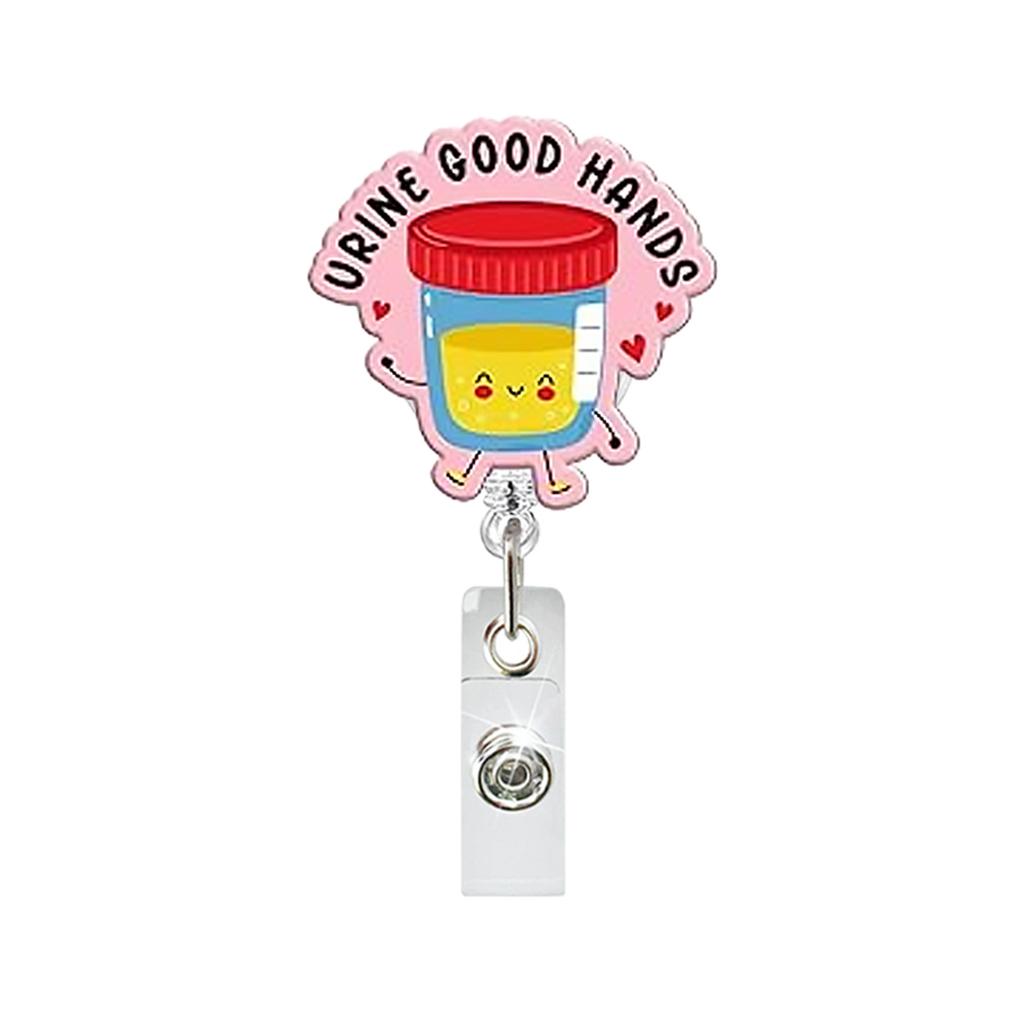 Cute Medical Organ Acrylic Badge Reel Retractable Nurse ID Badge Holder with Lung Kidney Design Clip for Doctor Office Supplies