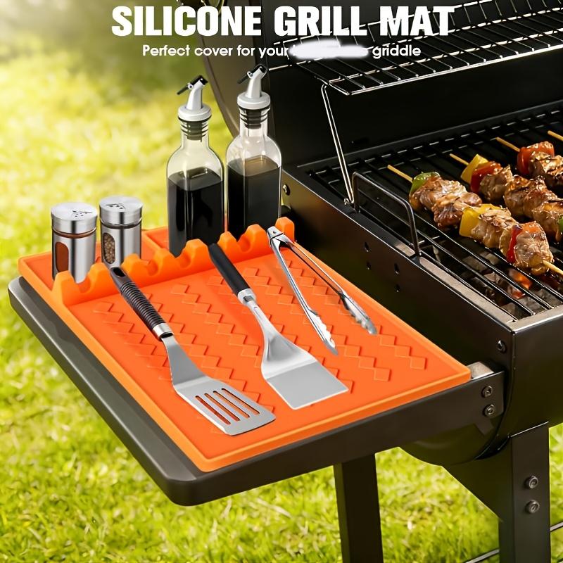 2pcs silicone grill mat set, Compatible with silicone baking tray tool mat with drip pad, 16.5" x 11.5" edge rack scraper mat