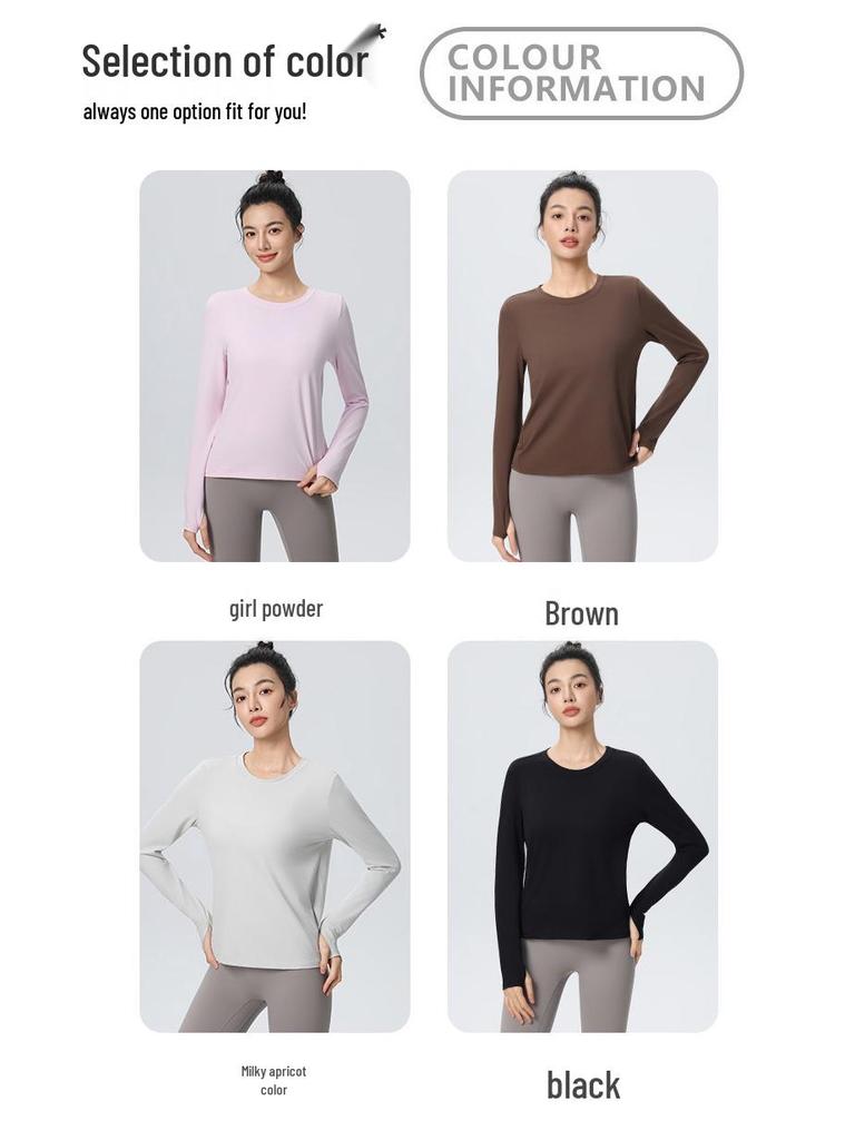 Women's Long Sleeve Yoga Top - Slimming, Quick-Dry, Breathable, Professional Fitness Running Sportswear