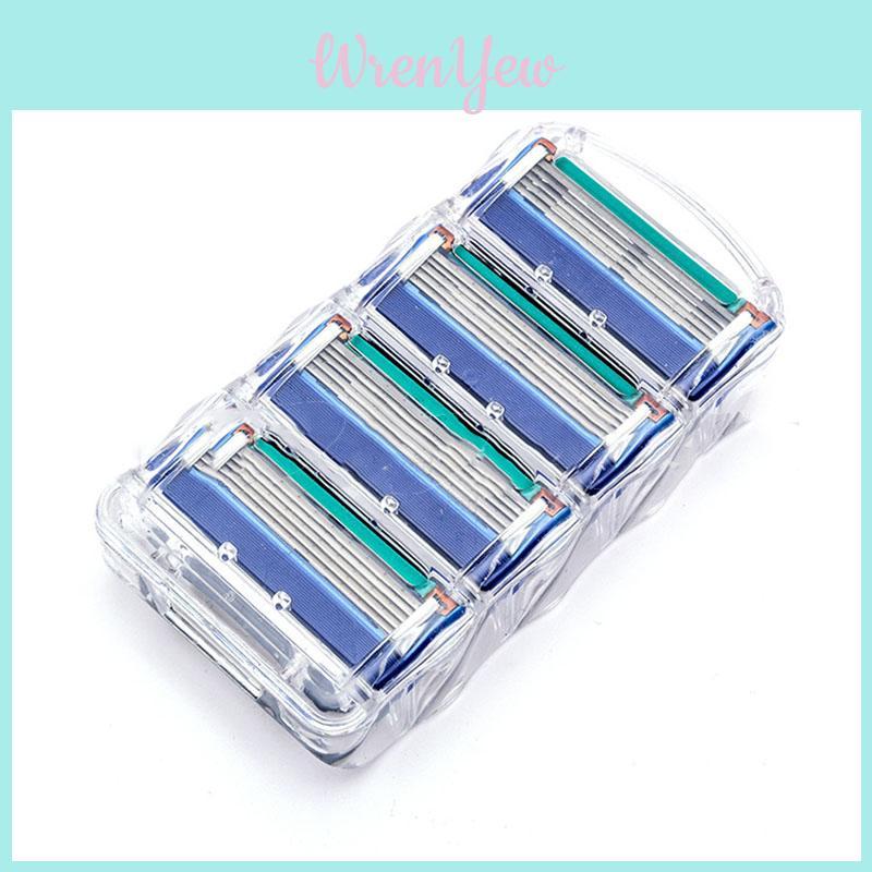Luxurious 4pcs Shaving Razor Shaver Blades With Premium Five Layers In Elegant Blue