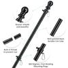 1.8M Stainless Steel Telescopic Flag Pole Wall Mount with Tangle-free 360 Rotating Rings Guide Banner Flag Pole Holder