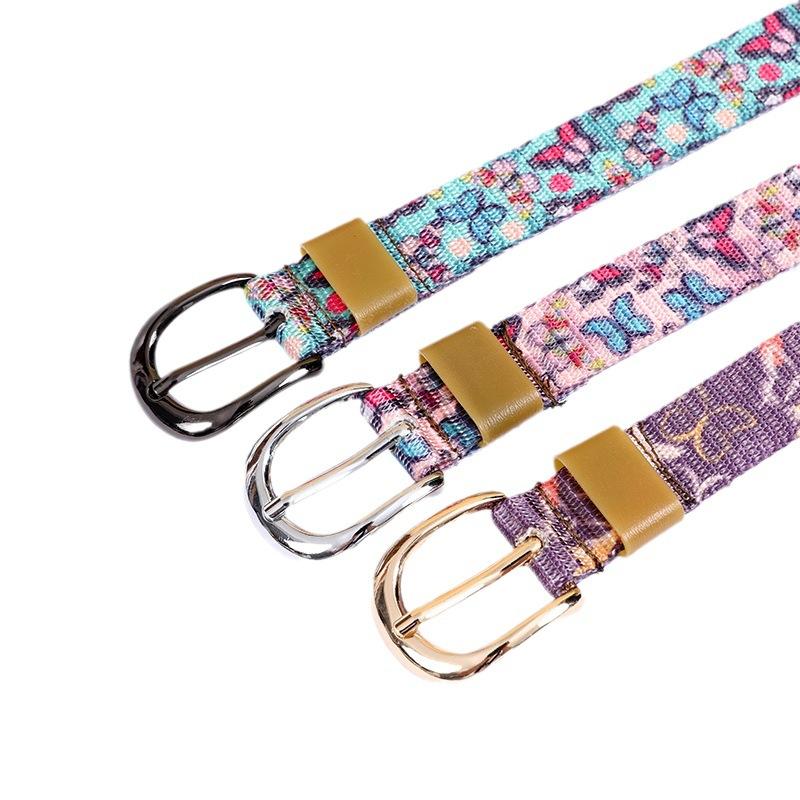 2.5Cm Women'S Casual Color Pin Buckle Belt Fashion Canvas Belt Jeans With Decoration